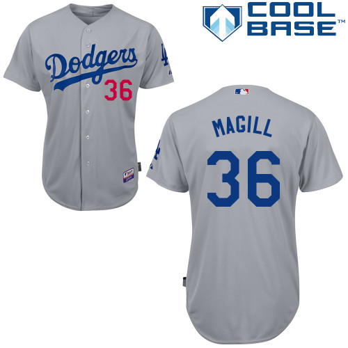 Matt Magill #36 MLB Jersey-L A Dodgers Men's Authentic 2014 Alternate Road Gray Cool Base Baseball Jersey